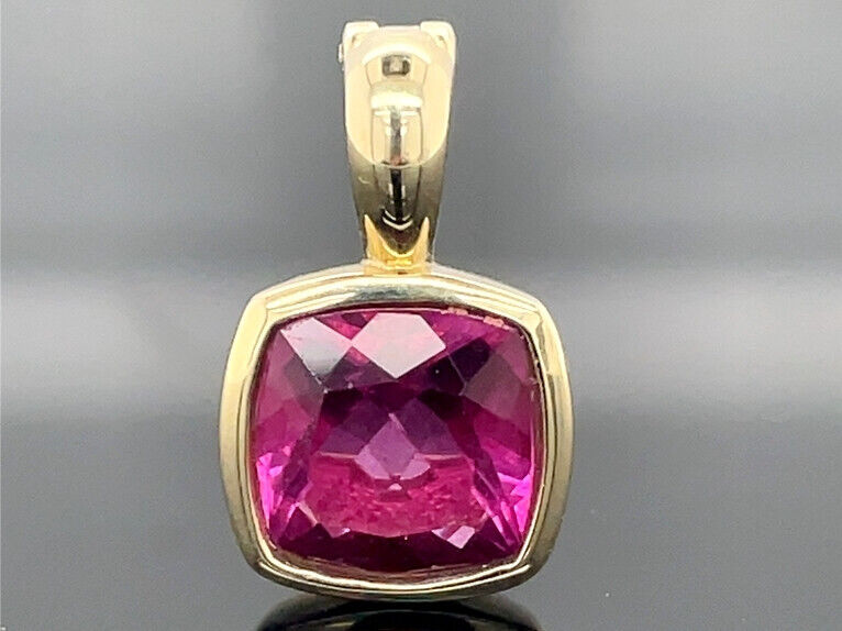 ANHÄNGER AUS 375/- GELBGOLD mit Fluorit (ca. 3,4 ct.)