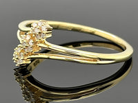 RING AUS 925/- SILBER VERGOLDET MIT DIAMANTEN (GES.CA. 0,14 ct.)