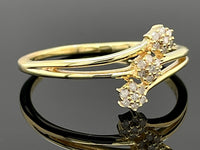 RING AUS 925/- SILBER VERGOLDET MIT DIAMANTEN (GES.CA. 0,14 ct.)