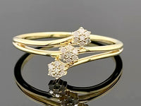 RING AUS 925/- SILBER VERGOLDET MIT DIAMANTEN (GES.CA. 0,14 ct.)