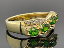 RING AUS 925/- SILBER VERGOLDET MIT CHROMDIOPSID & ZIRKON (GES. CA. 0,80 ct.)