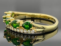 RING AUS 925/- SILBER VERGOLDET MIT CHROMDIOPSID & ZIRKON