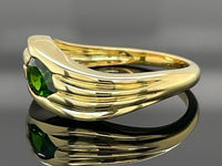RING AUS 925/- SILBER VERGOLDET MIT CHROMDIOPSID ( CA. 0,60 ct.)