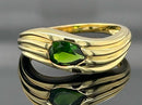 RING AUS 925/- SILBER VERGOLDET MIT CHROMDIOPSID ( CA. 0,60 ct.)