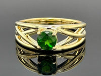 RING AUS 925/- SILBER VERGOLDET MIT CHROMDIOPSID (ca. 0,45 ct.)