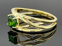 RING AUS 925/- SILBER VERGOLDET MIT CHROMDIOPSID (ca. 0,45 ct.)