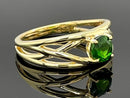 RING AUS 925/- SILBER VERGOLDET MIT CHROMDIOPSID (ca. 0,45 ct.)