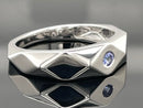 RING AUS 925/- SILBER RHODINIERT MIT TANSANIT AA
