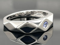 RING AUS 925/- SILBER RHODINIERT MIT TANSANIT AA