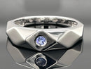 RING AUS 925/- SILBER RHODINIERT MIT TANSANIT AA