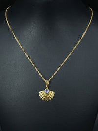 KETTE MIT ANHÄNGER 925/-SILBER VERGOLDET MIT TANSANIT (CA.0,12 ct.)