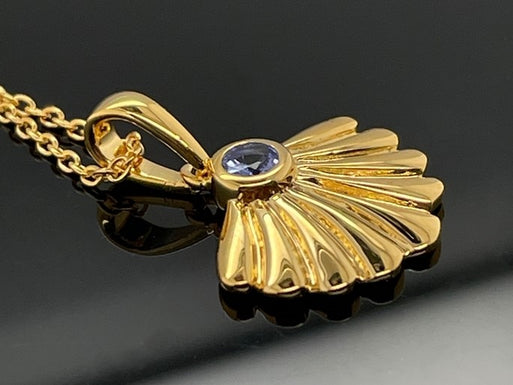 KETTE MIT ANHÄNGER 925/-SILBER VERGOLDET MIT TANSANIT (CA.0,12 ct.)