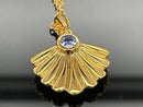 KETTE MIT ANHÄNGER 925/-SILBER VERGOLDET MIT TANSANIT (CA.0,12 ct.)