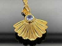 KETTE MIT ANHÄNGER 925/-SILBER VERGOLDET MIT TANSANIT (CA.0,12 ct.)