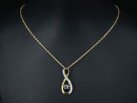KETTE MIT ANHÄNGER 925/-SILBER VERGOLDET MIT TANSANIT & ZIRKON
