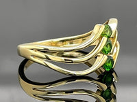 RING AUS 925/- SILBER VERGOLDET MIT CHROMDIOPSID (GES.CA.0,35 ct.)