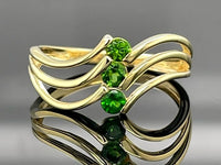 RING AUS 925/- SILBER VERGOLDET MIT CHROMDIOPSID (GES.CA.0,35 ct.)