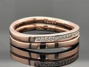 RING 2ER SET AUS 925/- SILBER ROSÉVERGOLDET MIT WEIßTOPAS
