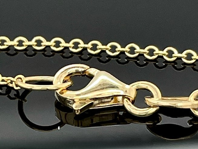 KETTE MIT ANHÄNGER 375/- GELBGOLD MIT SWZP & ZIRKONIA