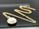 KETTE MIT ANHÄNGER 375/- GELBGOLD MIT SWZP & ZIRKONIA