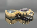 ANHÄNGER AUS 375/- GELBGOLD MIT AMETHYST & BLAUTOPAS