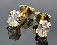 4-TLG. SET KETTE+ANHÄNGER+OHRSTECKER+RING AUS 925/-SILBER VERGOLDET MIT ZIRKONIA