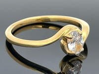 4-TLG. SET KETTE+ANHÄNGER+OHRSTECKER+RING AUS 925/-SILBER VERGOLDET MIT ZIRKONIA