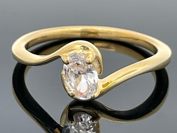 4-TLG. SET KETTE+ANHÄNGER+OHRSTECKER+RING AUS 925/-SILBER VERGOLDET MIT ZIRKONIA