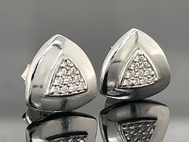 OHRSTECKER AUS 925/- SILBER RHODINIERT MIT ZIRKONIA