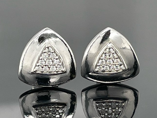 OHRSTECKER AUS 925/- SILBER RHODINIERT MIT ZIRKONIA