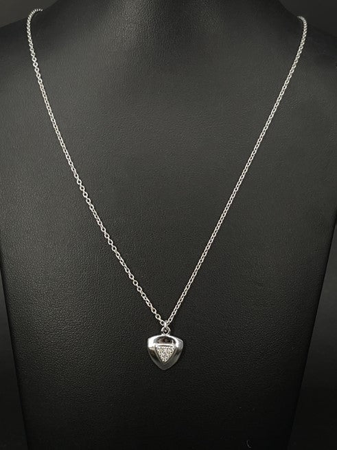 KETTE MIT ANHÄNGER AUS 925/- SILBER RHODINIERT MIT ZIRKONIA