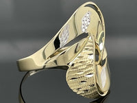 RING AUS 375/- GELBGOLD POLIERT/DIAMANTIERT