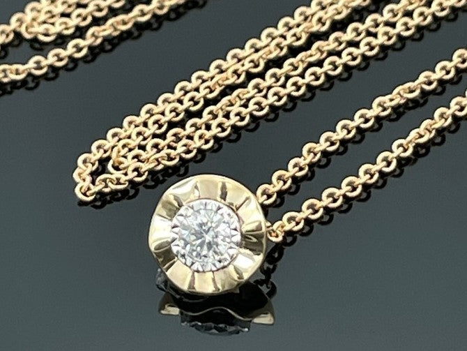 COLLIER AUS 585/- GELBGOLD MIT BRILLANT (CA. 0,07 CT.)