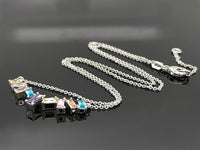 KETTE MIT ANHÄNGER AUS 925/- SILBER RHODINIERT MIT MULTI ZIRKONIA