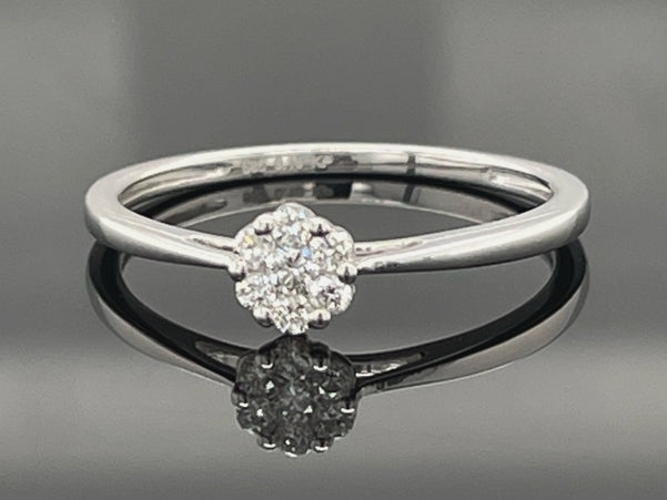 RING AUS 585/- WEIßGOLD MIT BRILLANTEN ( GES. CA.0,11 ct.)