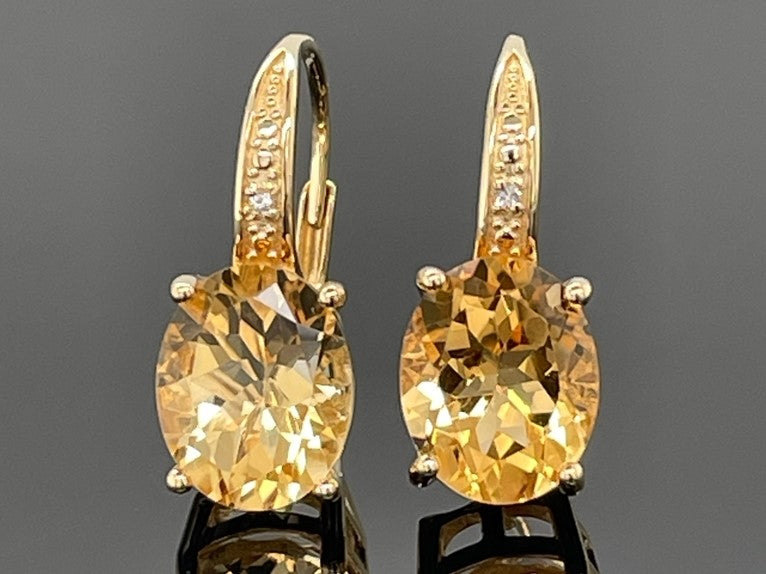 OHRHÄNGER AUS 925/- SILBER VERGOLDET MIT CITRIN & WEIßTOPAS