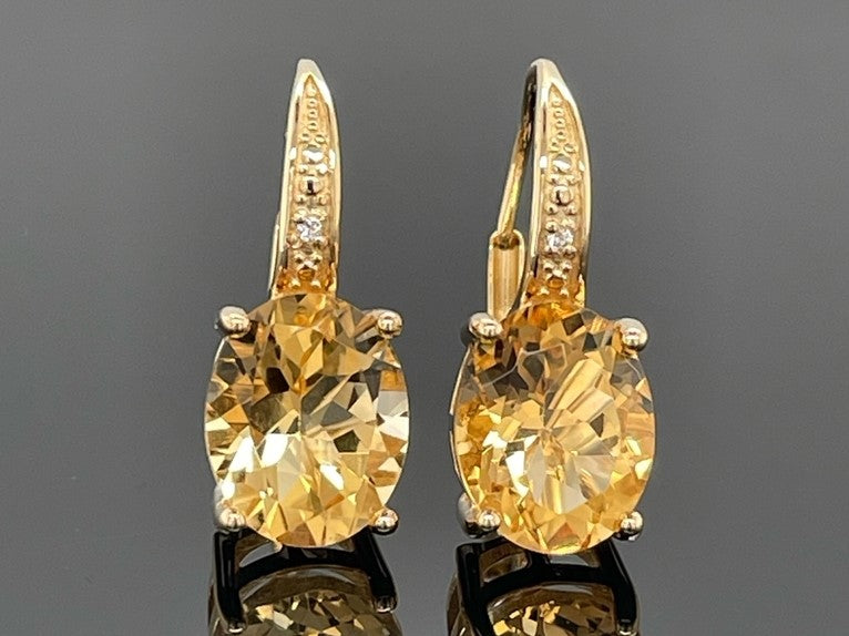OHRHÄNGER AUS 925/- SILBER VERGOLDET MIT CITRIN & WEIßTOPAS