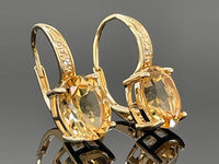 OHRHÄNGER AUS 925/- SILBER VERGOLDET MIT CITRIN & WEIßTOPAS