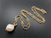 KETTE MIT ANHÄNGER 925/-SILBER VERGOLDET MIT SÜßWASSERZUCHTPERLE