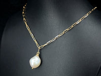 KETTE MIT ANHÄNGER 925/-SILBER VERGOLDET MIT SÜßWASSERZUCHTPERLE