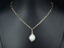 KETTE MIT ANHÄNGER 925/-SILBER VERGOLDET MIT SÜßWASSERZUCHTPERLE