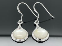 OHRHAKEN AUS 925/- SILBER RHODINIERT MIT PERLMUTT