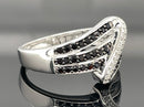 RING AUS 925/- SILBER RHODINIERT MIT ZIRKONIA