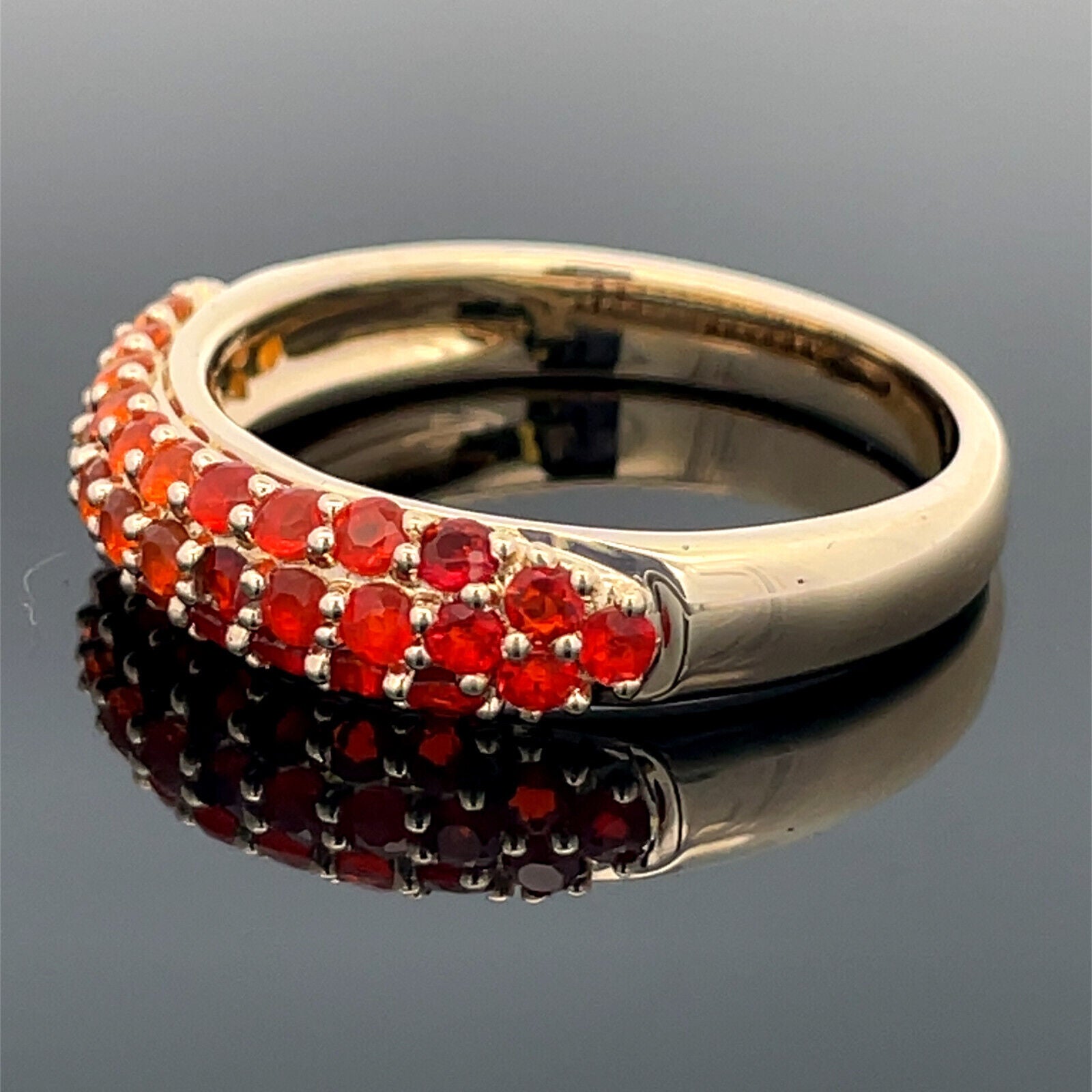 RING GR. 18 (55) AUS 375/- GELBGOLD mit Feueropal (ca. 0,888 ct.)