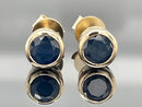 OHRSTECKER AUS 585/- GELBGOLD MIT SAPHIR AA