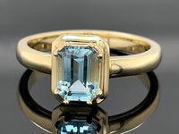 RING AUS 375/- GELBGOLD mit Santa Maria Aquamarin (ca. 0,80 ct.)