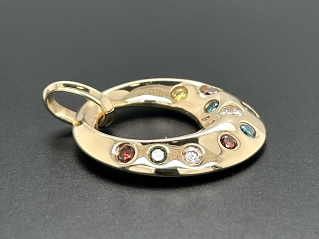ANHÄNGER AUS 585/- GELBGOLD MIT MULTI BRILLANTEN (ges.ca. 0,35 ct.)