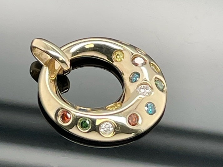 ANHÄNGER AUS 585/- GELBGOLD MIT MULTI BRILLANTEN (ges.ca. 0,35 ct.)