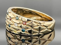 RING AUS 585/- GELBGOLD MIT MULTI BRILLANTEN BEH. (ges.ca. 0,255 ct.)