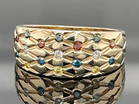 RING AUS 585/- GELBGOLD MIT MULTI BRILLANTEN BEH. (ges.ca. 0,255 ct.)